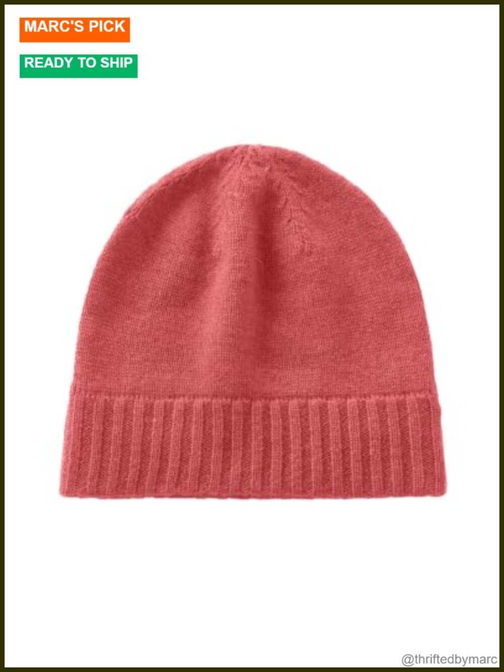 100% Cashmere Knit Beanie Hat Plant Dyed Warm Winter Knit Cap